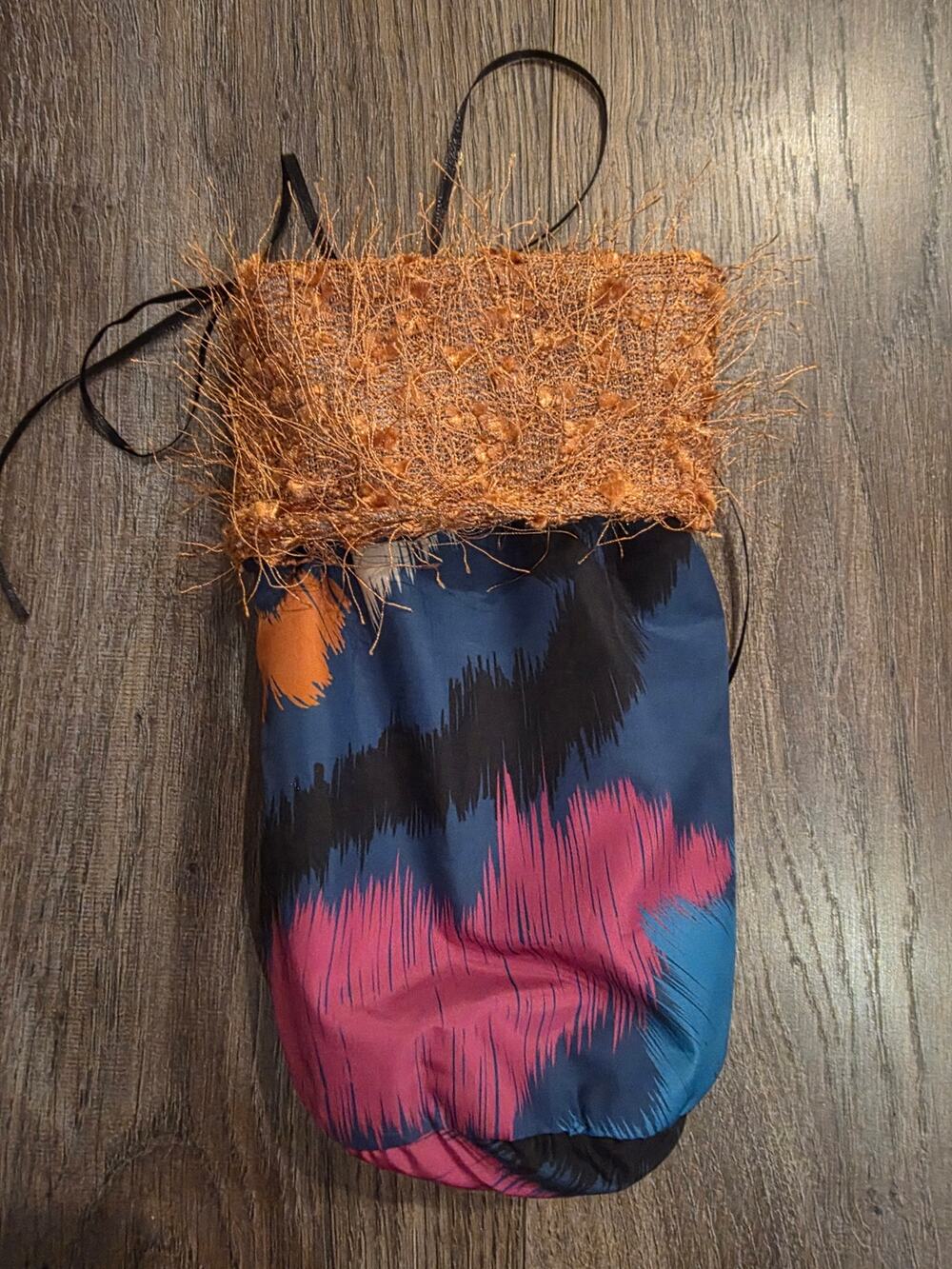ISLE by Melis Kozan Abstract Print Fabric Wine Bottle Bag Pouch Gift Sleeve